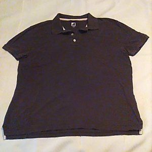 JCP Men's Polo Shirt L Combed Cotton Textured Collar Short Sleeves Brown